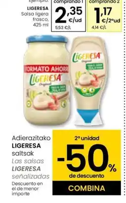 Eroski LIGERESA Salsa ligera frasco oferta