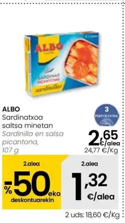 Eroski ALBO Sardinatxoa saltsa minetan oferta