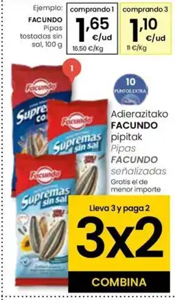 Eroski FACUNDO Pipas tostadas sin sal oferta