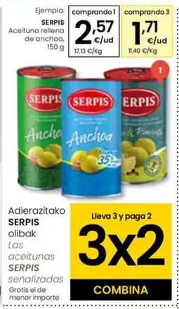 Eroski SERPIS Aceituna rellena de anchoa oferta
