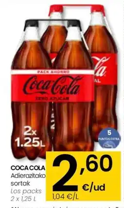 Eroski COCA COLA Adierazitako sortak oferta