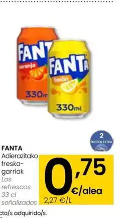 Eroski FANTA Adierazitako freska- garriak oferta