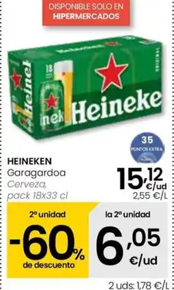 Eroski HEINEKEN Garagardoa oferta