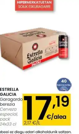 Eroski ESTRELLA GALICIA Garagardo berezia oferta