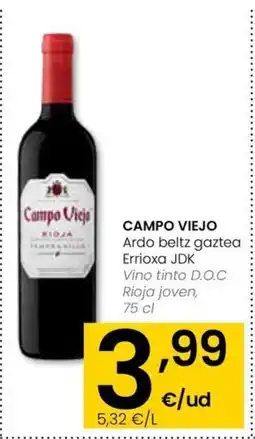 Eroski CAMPO VIEJO Ardo beltz gaztea Errioxa JDK oferta