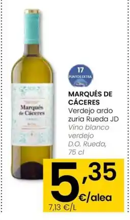 Eroski MARQUÉS DE CÁCERES Verdejo ardo zuria Rueda JD oferta
