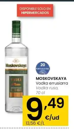 Eroski MOSKOVSKAYA Vodka errusiarra oferta