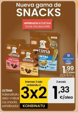 Eroski ULTIMA Adierazitako zizka-mizkak oferta