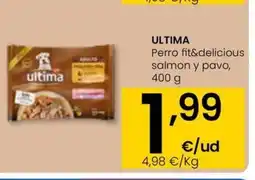 Eroski ULTIMA Perro fit&delicious salmon y pavo oferta