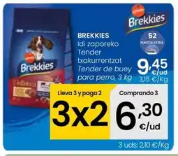 Eroski BREKKIES Idi zaporeko Tender txakurrentzat Tender de buey para perro oferta