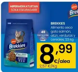 Eroski BREKKIES Alimento seco gato salmón oferta