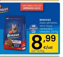 Eroski BREKKIES Gato alimento seco buey verduras y cereales oferta