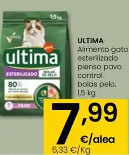 Eroski ULTIMA Alimento gato esterilizado pienso pavo control bolas pelo oferta