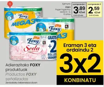 Eroski FOXY Papel higiénico seda oferta
