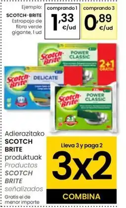 Eroski SCOTCH-BRITE Estropajo de fibra verde oferta