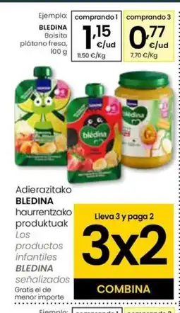 Eroski BLEDINA Bolsita plátano fresa oferta