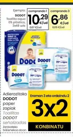 Eroski DODOT Toallita aqua 0% plástico oferta