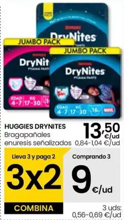 Eroski HUGGIES DRYNITES Bragapañales enuresis señalizados oferta