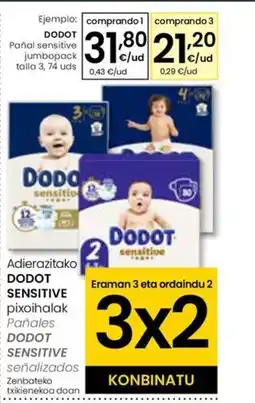 Eroski DODOT Pañal sensitive oferta