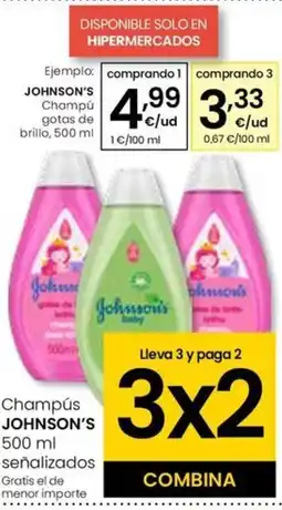 Eroski JOHNSON'S Champú gotas de brillo oferta