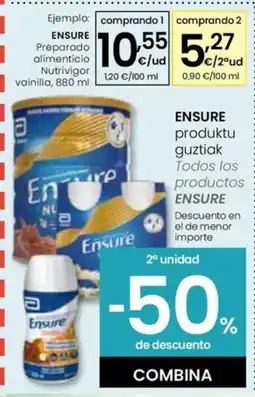 Eroski ENSURE Preparado alimenticio Nutrivigor vainilla oferta