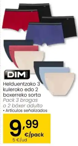Eroski DIM Helduentzako 3 kuleroko edo 2 boxerreko sorta oferta