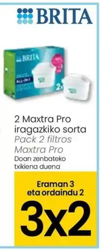 Eroski BRITA 2 Maxtra Pro iragazkiko sorta oferta