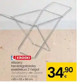 Eroski EROSKI Altzairu herdoilgaitzezko esekilekua 2 hegal oferta