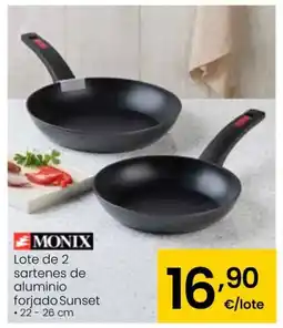 Eroski MONIX Lote de 2 sartenes de aluminio forjado Sunset oferta