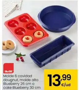 Eroski Molde 6 cavidad dougnut, molde alto Blueberry oferta