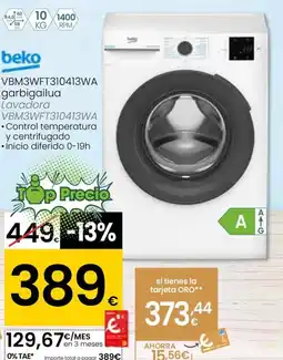 Eroski BEKO VBM3WFT310413WA garbigailua oferta