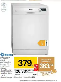 Eroski BALAY 3VS506BP ontzi garbigailua Lavavajillas oferta