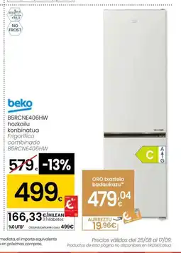 Eroski BEKO B5RCNE406HW hozkailu konbinatua oferta