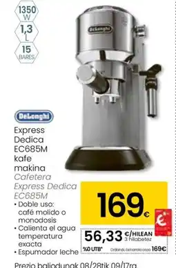 Eroski DELONGHI Express Dedica EC685M kafe makina oferta