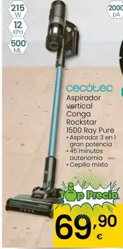 Eroski CECOTEC Aspirador vertical Conga Rockstar 1500 Ray Pure oferta