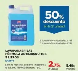 Aurgi KRAFFT Lavaparabrisas fórmula antimosquitos oferta
