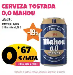AhorraMas Cerveza tostada o,o mahou oferta