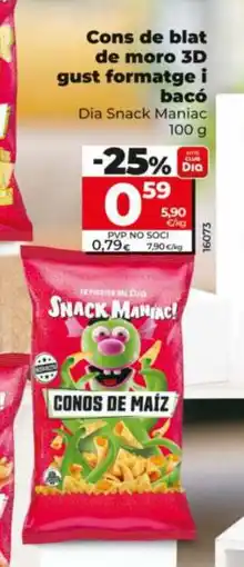 Dia Cons de blat de moro 3D gust formatge i bacó oferta