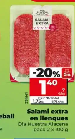 Dia Salami extra en llenques oferta