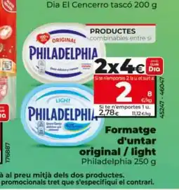 Dia Formatge d'untar original/light oferta