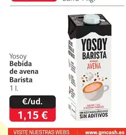 GM Cash & Carry YOSOY Bebida de avena Barista oferta