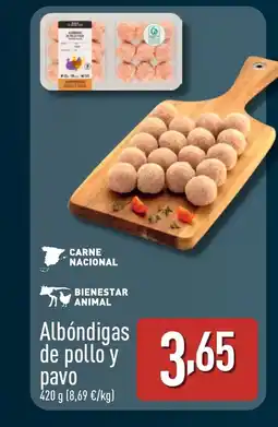 ALDI Albóndigas de pollo y pavo oferta
