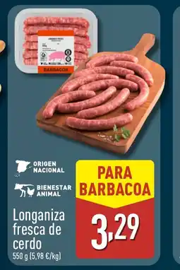 ALDI Longaniza fresca de cerdo oferta