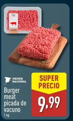 ALDI Burger meat picada de vacuno oferta