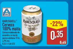 ALDI KARLSQUELL Cerveza 100% malta oferta