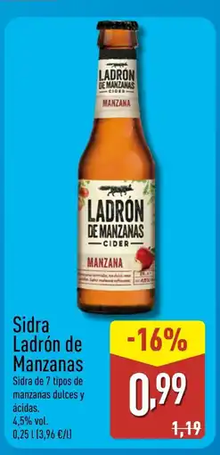 ALDI LADRÓN DE MANZANAS Sidra oferta