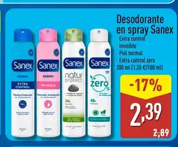 ALDI SANEX Desodorante en spray oferta