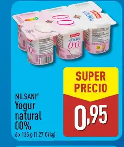 ALDI MILSANI Yogur natural 00% oferta