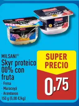 ALDI MILSANI Skyr proteico 00% con fruta oferta
