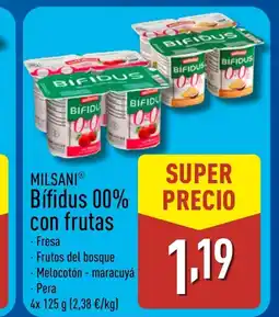 ALDI MILSANI Bífidus 00% con frutas oferta